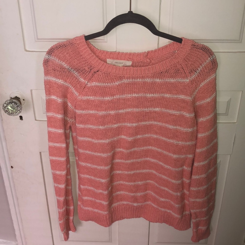 Peach striped sweater